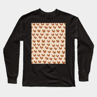 Minimal Modern  Abstract heart Shapes  Warm  Tones  Design Long Sleeve T-Shirt